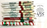 10 - VINTAGE HOLIDAY ADVERTISING PENS
