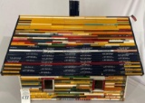 FOLK ART HOUSE MADE WITH VINTAGE ADVERTISING PENCILS