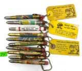 10 - VINTAGE PLACES/CITY/STATE ADVERTISING BULLET PENCILS