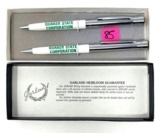 SET OF VINTAGE GARLAND BUBBLE END QUAKER STATE PEN - PENCIL WITH BOX