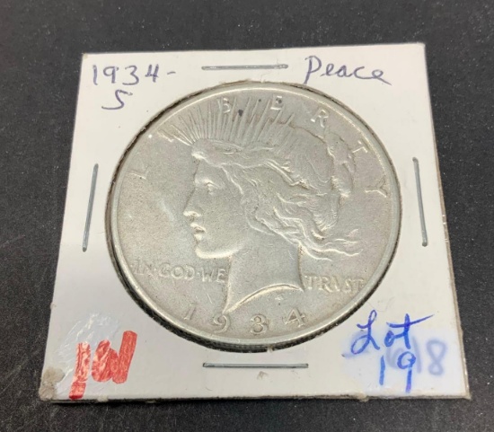 1934-S PEACE SILVER DOLLAR