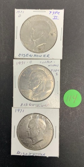 3 - 1971 EISENHOWER DOLLARS