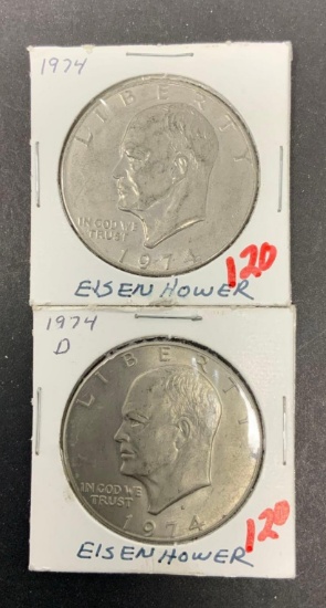2 - 1974 EISENHOWER DOLLARS