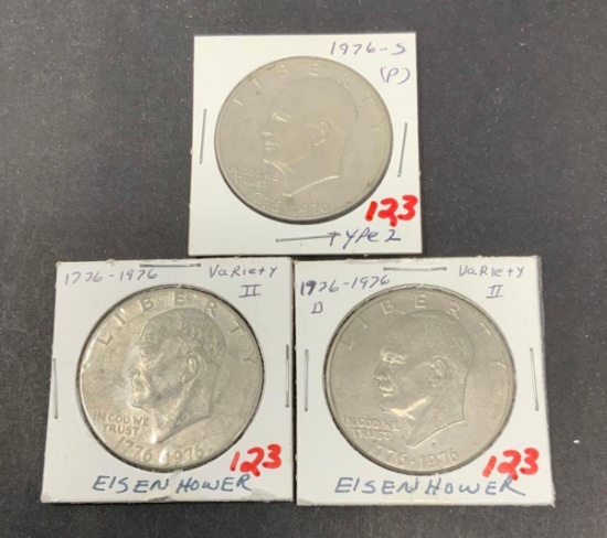 3 - 1776-1976 EISENHOWER DOLLARS