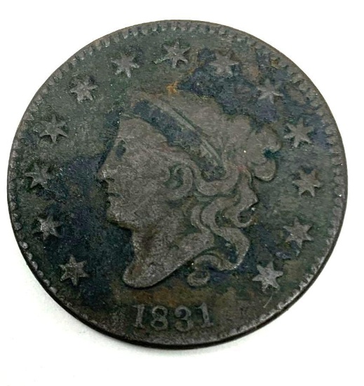 1831 CORONET HEAD LARGE CENT