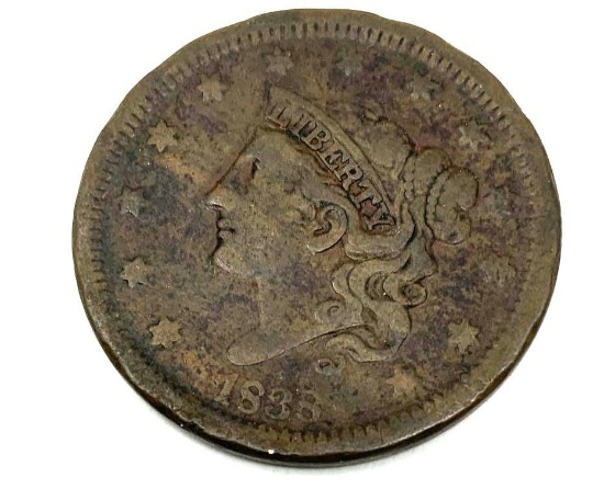1838 CORONET HEAD LARGE CENT