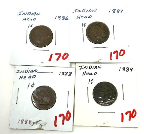 4 - INDIAN HEAD CENTS
