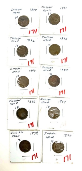 10 - INDIAN HEAD CENTS