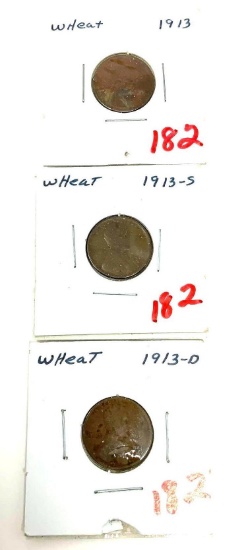 3 - 1913 WHEAT CENTS