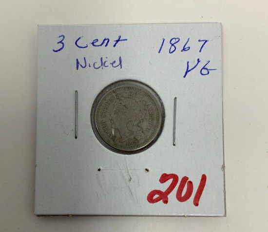 1867 NICKEL THREE CENT PIECE