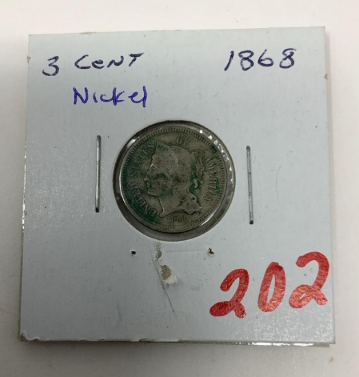 1868 NICKEL THREE CENT PIECE