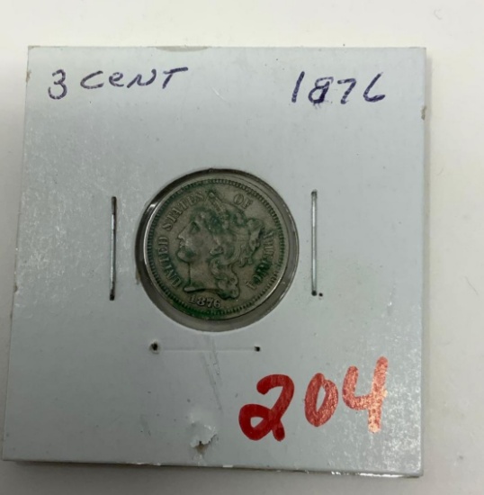 1876 NICKEL THREE CENT PIECE