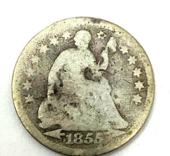 1855 LIBERTY SEATED HALF DIME