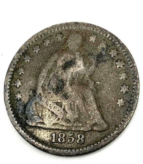 1858 LIBERTY SEATED HALF DIME