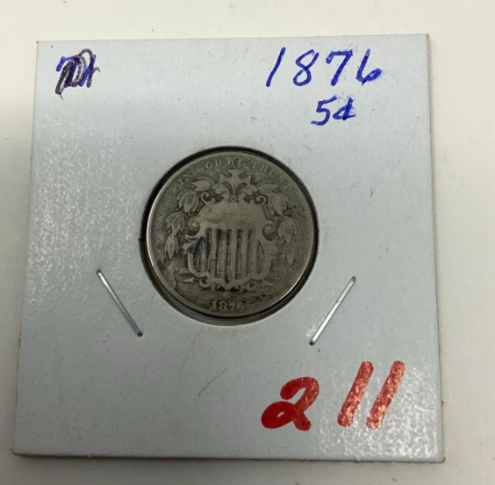 1876 NICKEL FIVE CENT PIECE