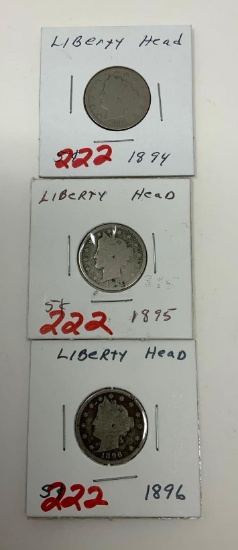 3 - LIBERTY HEAD NICKELS