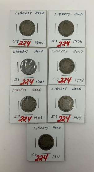 7 - LIBERTY HEAD NICKELS