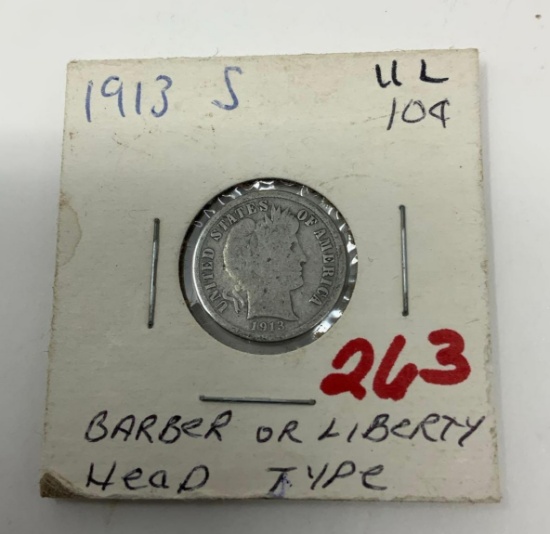 1913-S BARBER DIME