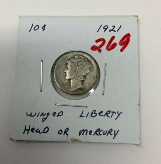 1921 MERCURY DIME
