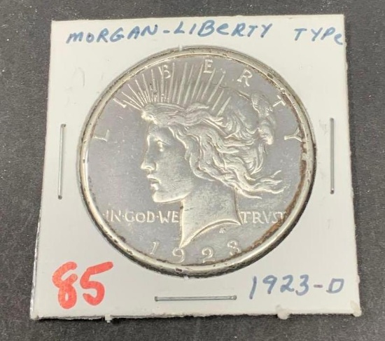 1923-D PEACE SILVER DOLLAR
