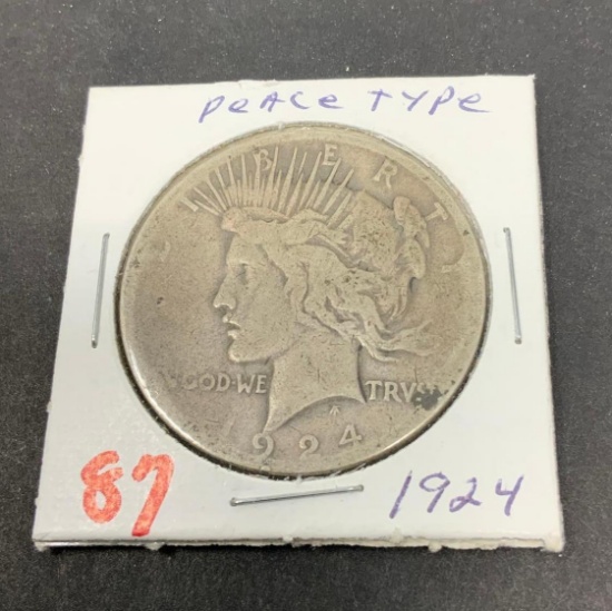 1924 PEACE SILVER DOLLAR