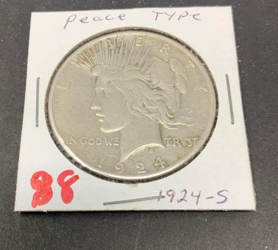 1924-S PEACE SILVER DOLLAR
