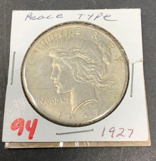 1927 PEACE SILVER DOLLAR