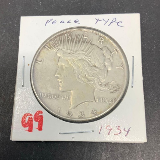 1934 PEACE SILVER DOLLAR