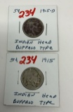 1915 AND 1915-D BUFFALO NICKELS