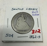 1862-S LIBERTY SEATED HALF DOLLAR
