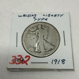 1918 WALKING LIBERTY HALF DOLLAR