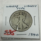 1919-D WALKING LIBERTY HALF DOLLAR