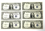 6 - SERIES 1935 $1 SILVER CERTIFICATES