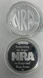 2 - ONE TROY OZ SILVER NRA COINS