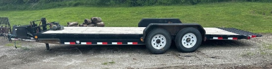 2017 PJ 22' BH TANDEM AXLE HYDRAULIC TILT FLAT BED TRAILER