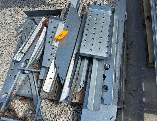 BROCK USED STAIRWAY PLATFORM WITH BRACKETS AND PARTS