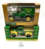 2 - JOHN DEERE 1/25 SCALE DIE CAST BANKS