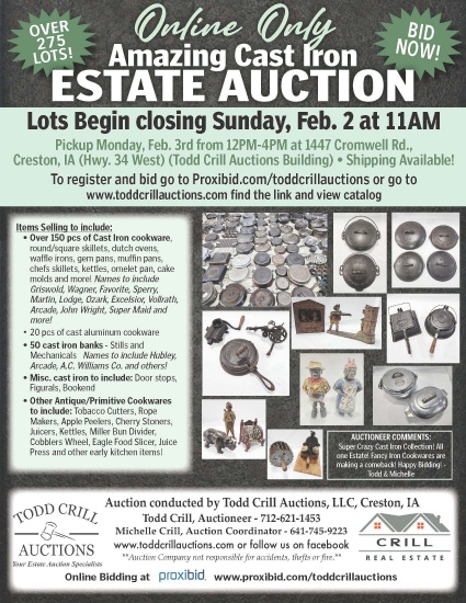 COLLECTIBLE CAST IRON - ONLINE ESTATE AUCTION