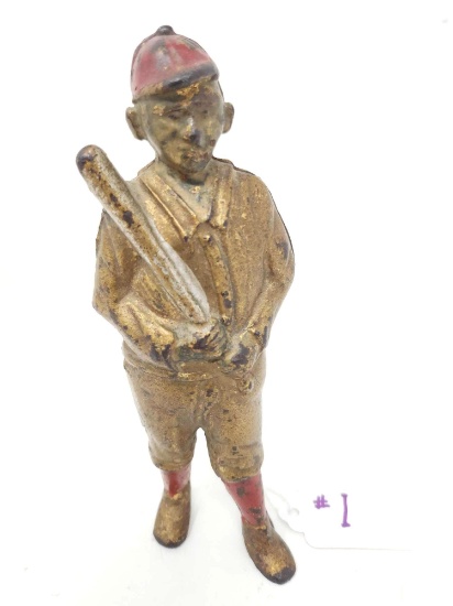 Baseball Player "Ty Cobb" Cast Iron Still Bank