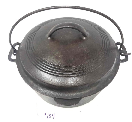 No.8 Wagner Ware Dutch Oven W/Ring Top Lid- Cover