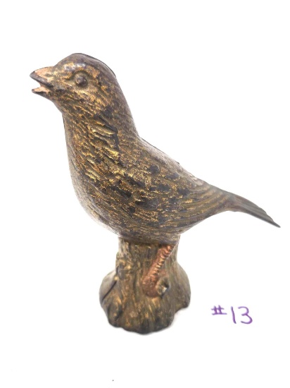 Bird On A Stump Cast Iron Still Bank