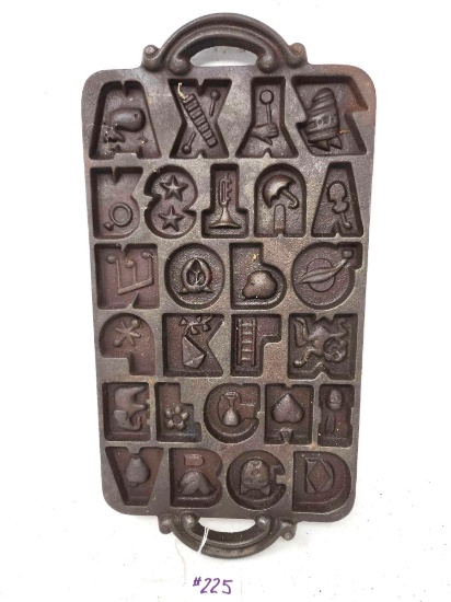 John Wright Alphabet Cast Iron Cookie Mold