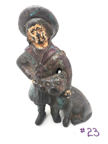 Buster Brown And Tige Cast Iron Still Bank