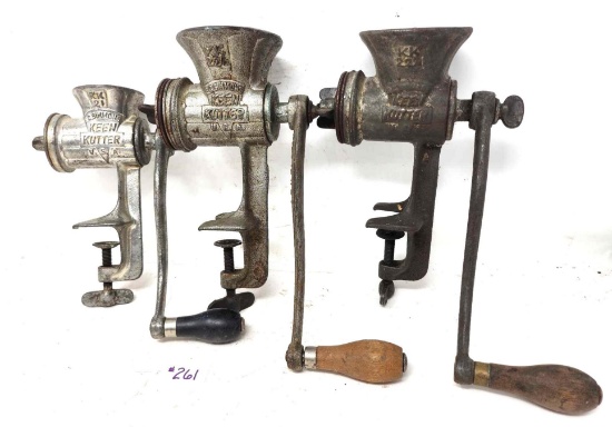 3 - E.C. Simmons Keen Kutter Meat Grinders