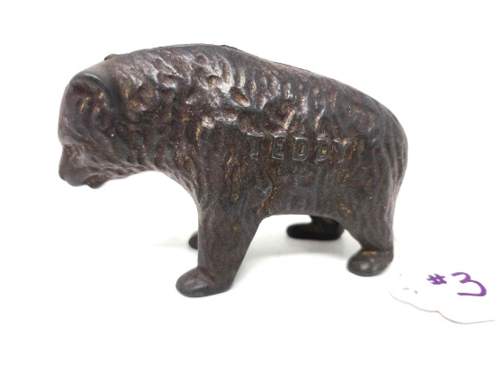 "Teddy" Bear Cast Iron Still Bank