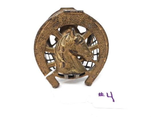 Horseshoe W/Wire Mesh Cast Iron Still Bank