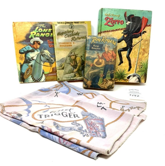 Antique Books and Handkerchief