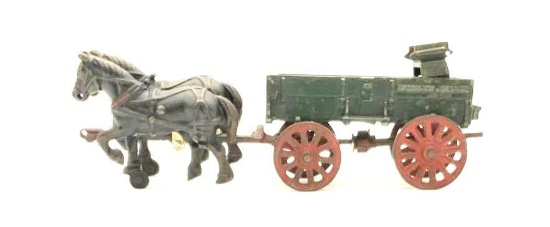 Arcade Mfg. McCormick Deering Cast Iron Horse and Wagon