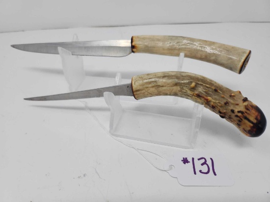 2 - Antler Handled Custom Knives