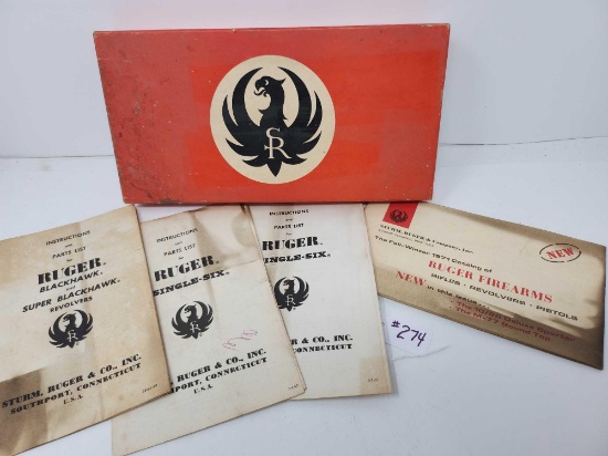 1971 Ruger Catalog Empty 22 Pistol Box Single Six